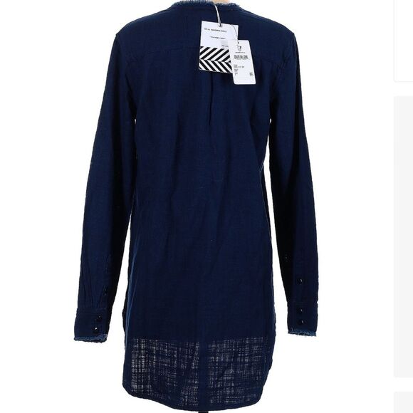 NEW Free People x Sandrine Rose Dark wash denim
Raw edge mandarin collar Shirt S - Picture 3 of 9